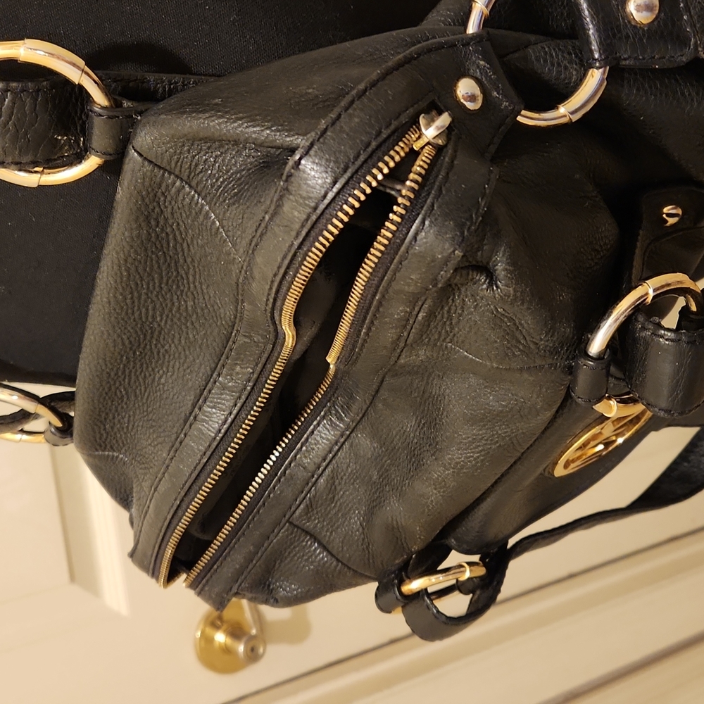 Michael Michael Kors, Black & Gold Satchel Purse - Picture 16 of 16